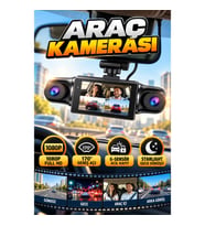 1080P WiFi Araç Kamerası 170° Geniş Açı G-Sensörlü Starlight Gece Görüşlü 3.0 İnç Ekran