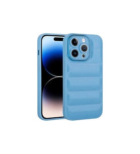Apple iPhone 14 Pro Uyumlu Kılıf Kamera Korumalı Parlak Airbag'li Zore Galya Kapak (Mavi)