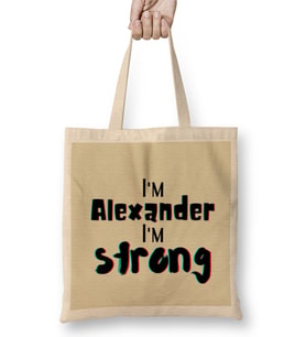Alexander Name Custom Design Gift Baby-Gift For Him Bez Çanta Uzun Saplı