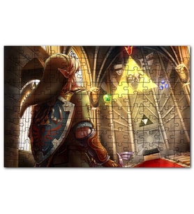 Cakapuzzle Zelda Ocarina Triforce Efsanesi Görseli Puzzle Yapboz MDF (Ahşap) (120 Parça)