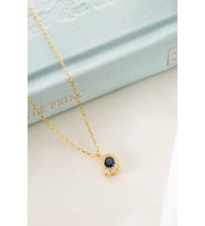 925 Ayar Gümüş Eylül Ayı Doğum Taşı ( Sapphire ) Kolye