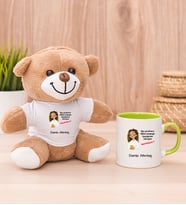 Kişiye Özel Ruh Eşimi Nasıl Bulayım Esprili Peluş Ayı ve Yeşil Kupa