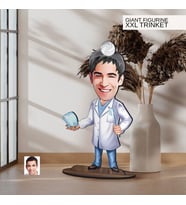 BK Gift Kişiye Özel Diyetisyen Karikatürlü Büyük Boy Ahşap Biblo-1 Arkadaşa Hediye , Sevgiliye Hediye, Kişiye Özel Biblolar
