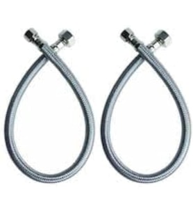 2 Adet 3/8 Dişi Çelik Klozet Bağlantı Flex Hortumu Spirali 90 cm