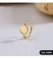 14 Ayar Modern Tek Minik Yuvarlak Halka Altın Küpe 0,50 gr