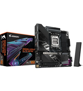 GIGABYTE B850M AORUS ELITE WIFI6E LGA1851 DDR5 7600MHz(OC) PCIe 5.0 Çift M.2 NVMe WiFi 6E 2.5GbE LAN mATX Anakart