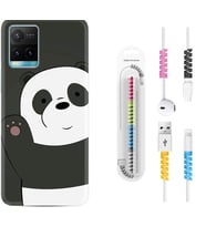 Vivo Y11S Y21S Y20 Y20S Y70 Kılıf Kablo Koruma Spiral Silikon Hello Panda 1709