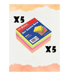5'li Yapışkanlı Not Kağıdı 75x75 4 Renk 400 Yaprak