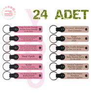 Pembe & Pudra, 24’li Set, Kişiselleştirilebilir Deri Hediyelik, Yılbaşı Kutlamalarına Anlamlı Hediye