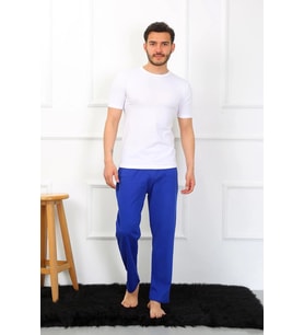 Erkek Pamuk Saks Tek Alt Pijama