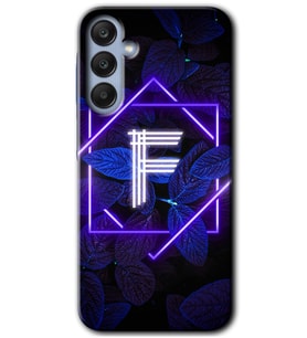 Galaxy A25 Kılıf HD Desen Baskılı Kılıf - Dark Neon Yaprak F Harfi