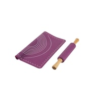Renkli Silikon Hamur Açma Seti, Yumuşak ve Esnek, 2 Parça Mor Soft Mm02