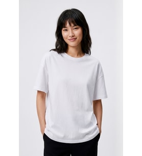 Unisex Beyaz Oversize Tişört - Minimal Tokyo Tipografi Baskılı