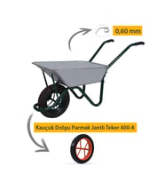 Troyka Afrika Galvanizli Demonte El Arabası 0.60 mm Sac Kauçuk Dolgu Parmak Jantlı Teker
