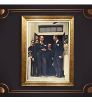 Altın Varaklı Çerçeveli Paspartulu Atatürk Tablo nl02A483 (Gold)