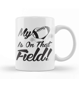 My Heart Is On That Field Football Cheerleader Kupa Bardak Porselen