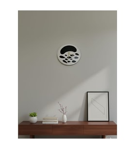 AS TASARIM LAZER NOVA MODEL DUVAR SAATİ 50 x 50 cm (SİYAH-BEYAZ)