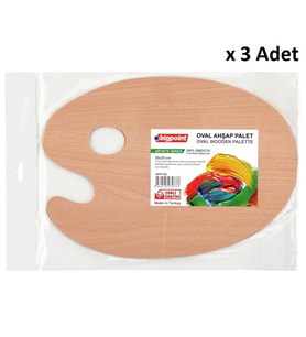 Bigpoint Ahşap Sanatsal Oval Palet 25x35cm x 3 Adet
