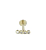 Taşlı Mini Gold Gümüş Tragus
