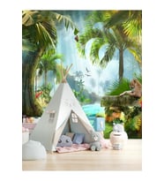 Dreamwall Tropik Hayvanlar Desenli Isı Ve Ses Yalıtımlı Sağlıklı Tekstil Duvar Kağıdı (Çok Renkli)