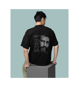 Ahmet kaya baskılı kaliteli unisex oversize T-shirt (Lacivert)
