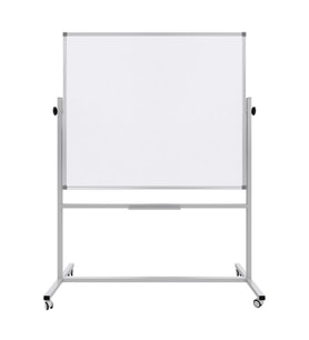 Ayaklı Mobil Çift Taraflı Tekerlekli 360 Dönerli Laminant Yazı Tahtası 120x140 cm - Beyaz