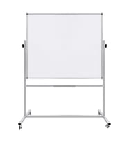 Ayaklı Mobil Çift Taraflı Tekerlekli 360 Dönerli Laminant Yazı Tahtası 120x140 cm - Beyaz