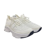 Aybaak 5008 Taşlı Dolgu Topuk Kadın Ayakkabı Sneaker (Beyaz)