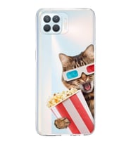 PrintiFy Oppo Reno 4 Lite ile Uyumlu Kedi 1 Kamera Korumalı Şeffaf Kılıf