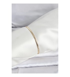 Mey İthalat® CM 14K Gold Renk Yassı Zincir Model Kadın Bileklik