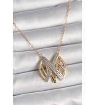 316L Çelik Gold Renk Zirkon Taşlı Vintage Model Kadın Kolye TJ-BKO9762