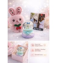 Romantik Hediye Kişiye Özel Fotoğraflı Kar Küresi Peluş Seti Sevgiliye Özel Anı Kutusu Işıklı Snow Globe Hediye