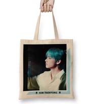 BTS V Lights Oil Paint Bez Çanta Uzun Saplı