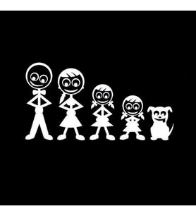 Aile Sticker Arka Cam Baba Anne 2 Kız Çocuk Sticker Yapıştırma