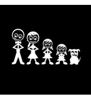 Aile Sticker Arka Cam Baba Anne 2 Kız Çocuk Sticker Yapıştırma