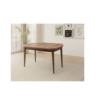 Ortadan Açılır Ahşap Yemek Masası Gizli Kaşıklık Bölmeli 80cm x 140cm Barok Ceviz