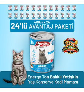 Ton Balıklı Yetişkin Yaş Kedi Maması 400 g - 24 Adet