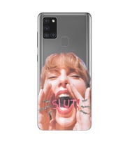 Samsung Galaxy A21S Uyumlu Taylor Swift Tasarımlı Şeffaf Telefon Kılıfı