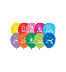Happy Bırthday Party Baskılı 12" Pastel Balon