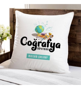 Kişiye Özel Coğrafya Öğretmeni Temalı Yastık