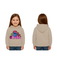 Unisex Stitch Baskılı Çocuk Swaetshirt Baskılı Kapüşonlu 3 İplik Şardonlu (Taş)