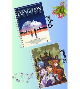 Neon Genesis evangelion defter seti 2 adet A4 boyutu 21*30 çizgili + kareli 60 syf