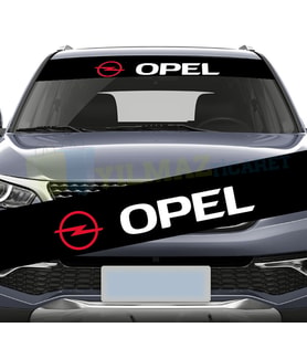 Opel Logo Ön Arka Cam Güneşlik Oto Sticker Yapıştırma Etiket ( 130 x 20 Cm Ölçü )