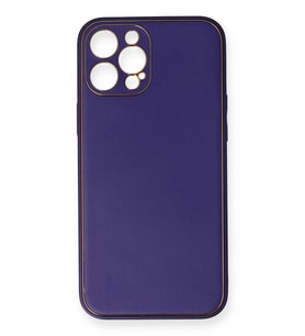 Pilelistore   iPhone 12 Pro Kılıf Coco Deri Silikon Kapak - Mor