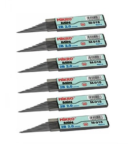 Kalem Ucu 2.0mm 2B Mikro 2B Kalem Ucu 2mm Siyah 6 Adet