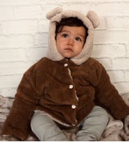 UNİSEX kahve teddy bebek çocuk montu
