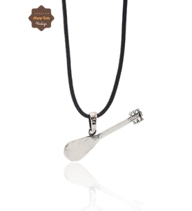 Bağlama Tasarım 925 Ayar Gümüş Erkek Kolye 201023579