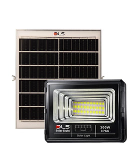DLS 300W Güneş Enerjili Solar LED Projektör Harici Solar Panelli, 5 Metre Kablolu 501-300 (Beyaz)