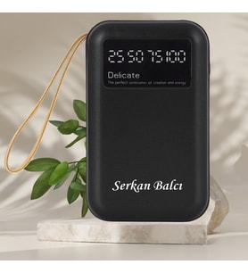 KİŞİYE ÖZEL İSİM BASKILI DİJİTAL ENERJİ GÖSTERGELİ POWERBANK