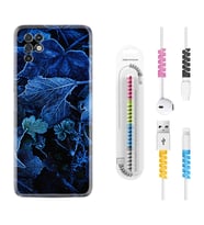 INFINIX Note 11 Pro Note 10 Hot 9 Play Kılıf Kablo Koruma Spiral Silikon Blue Foid 1628